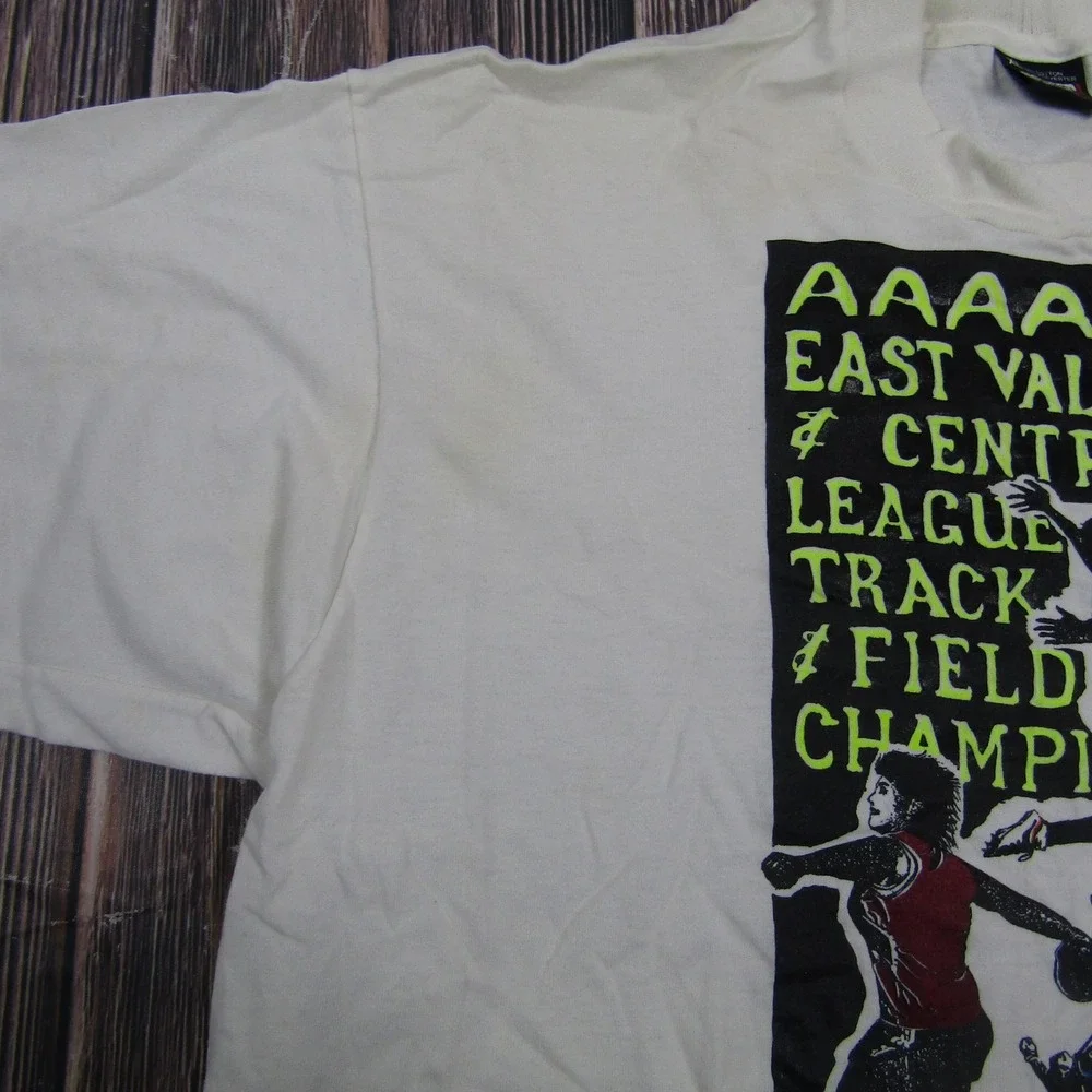 Vintage Screen Stars Best Shirt Mens XL White Track & Field Single‎ Stitch 90s